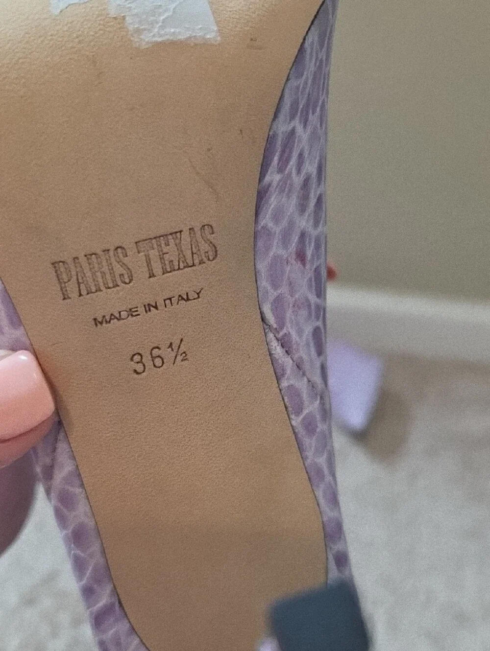 NWOT Paris Texas Lilac Croc-Embossed Knee-High Stiletto Boots - Women, $1,895.00